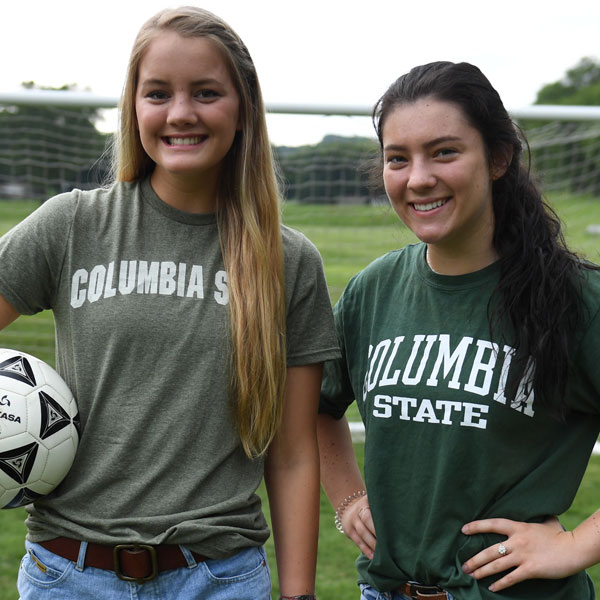 2 students wearing Columbia State shirts