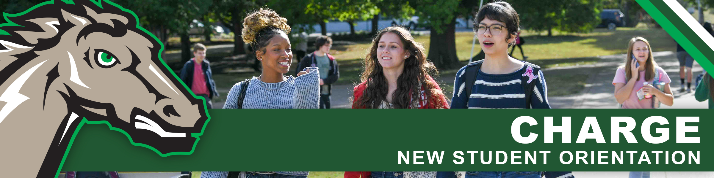 3 students walking outside