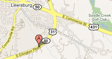 google map of Lewisburg