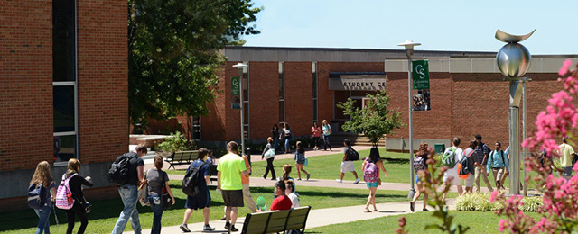 students on campus