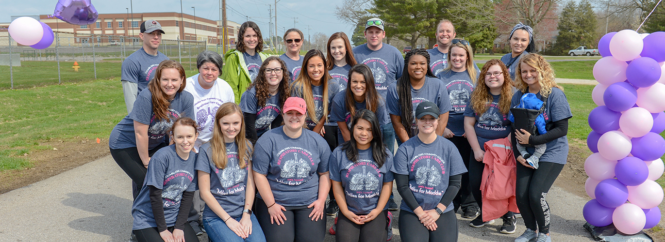 columbia state respiratory care students stand at maury county park