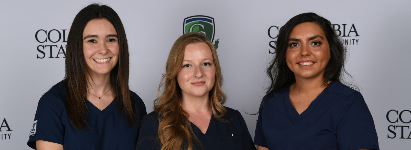 Pictured (left to right): Columbia State Spring 2024 Anesthesia Technology graduates Emily Mickholtzick, Shianne Schrieber and Charity Dailey-Johnson.