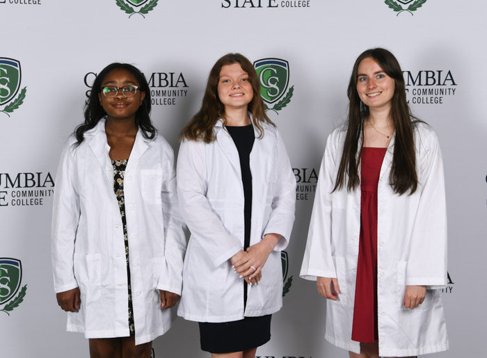 Pictured (left to right): Williamson County graduates Abreonna Jenkins, Sara Strickroot and Shawna Veltri.