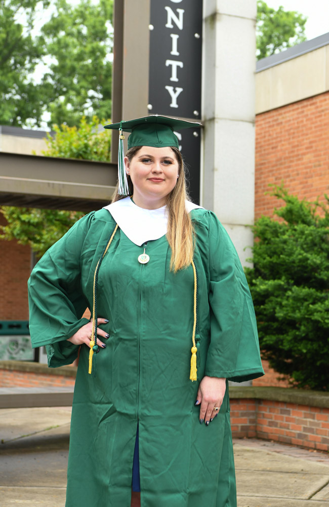 Mt. Pleasant resident Keele Owen graduated with an Associate of Applied Science degree in respiratory care. A Tennessee Promise student, she is a member of Sigma Kappa Delta honor society, the American Association for Respiratory Care and the Tennessee Society for Respiratory Care. Her mother, brother and sister are also Columbia State alumni. Next, she plans to begin her career as a respiratory therapist and eventually transfer to a university to complete a bachelor’s degree in psychology. “I wouldn’t be here if my family and friends didn’t push me to finish,” she said. “These past three years have been great and I would recommend Columbia State to anyone, especially the Respiratory Care program. I have learned so much here that has prepared me for my future.”