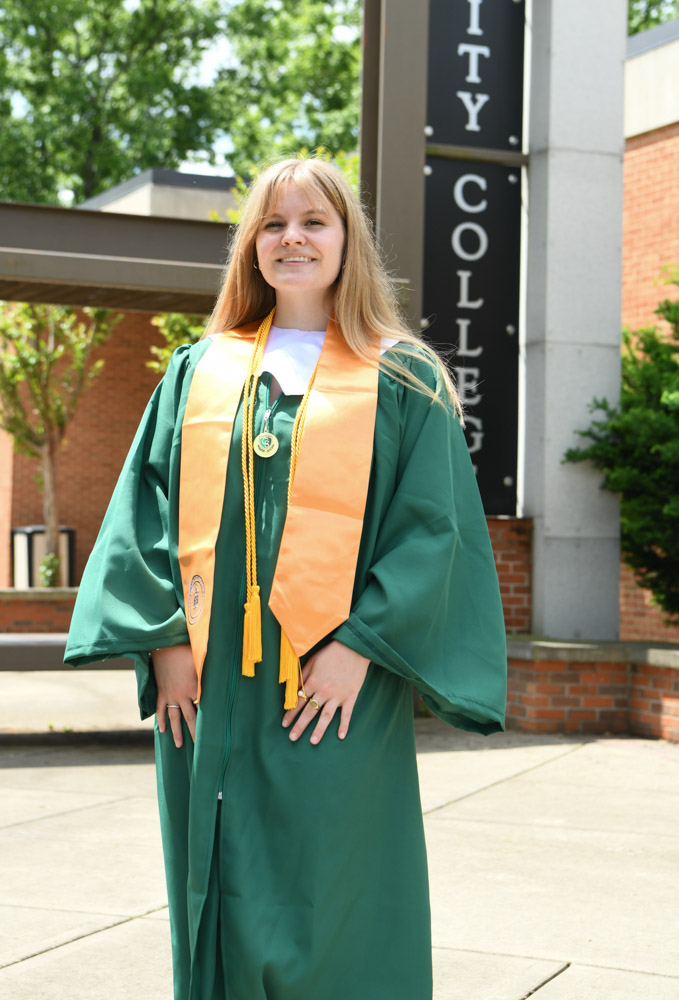Franklin native Heidi Thomas graduated Summa Cum Laude with an Associate of Arts degree in foreign language with a concentration in Spanish. During her time at Columbia State, she served as a tutor in the Tutoring and Learning Center, and was also a member of Phi Theta Kappa and Sigma Kappa Delta honor societies. Her sister, Lydia Thomas, is also a Columbia State alum. Next, Thomas plans to transfer to Lipscomb University to complete her bachelor’s degree and hopes to teach abroad and eventually become a translator. “When I graduated high school, I didn’t know what I wanted to do,” she said. “I had aspirations and ideas of what I wanted my future to look like, but I struggled to feel confident to pursue my goals. Despite my fears, I decided to take the next right step of attending Columbia State to pursue my goals. I could not be happier that I chose to start my future here. It has taught me numerous valuable lessons that have given me the courage to step forward into the next chapter of my life. From my time spent in classes to learning abroad in Spain, Columbia State has equipped me with everything I need to leap into the future. I enrolled here unsure of what I was capable of and what my future would look like, but now I feel so ready and excited to pursue my goals and march into my future! I cannot say thank you enough to Columbia State, my professors, my classmates, the admissions advisors and everyone in between who made the last two years some of the most instrumental years of my life.”