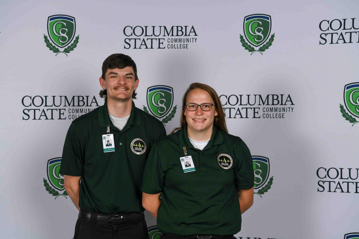 Pictured (left to right): Lawrence County advanced emergency medical technician graduates Cason Garland and Morgan Runions.
