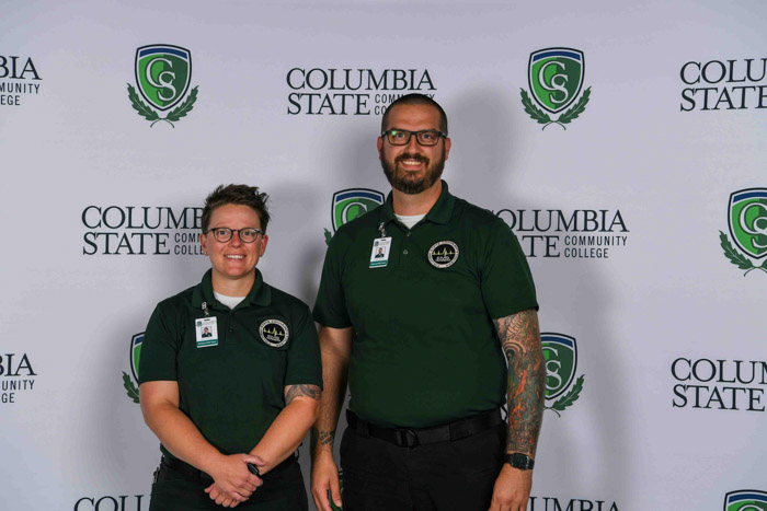 Pictured (left to right): Rutherford County advanced emergency medical technician graduates Haley Richards and Joshua Drabick.