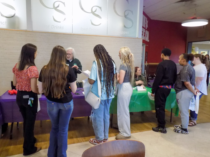 Columbia Central High School students visit tables representing different divisions at Columbia State.