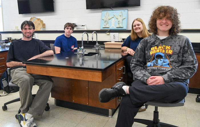 Pictured (left to right): Columbia State Spring 2025 Middle College graduates Jaxon Cagle, Lane Cunningham, Faith Wishaw, Jeremiah Wiebe and William Rogers.