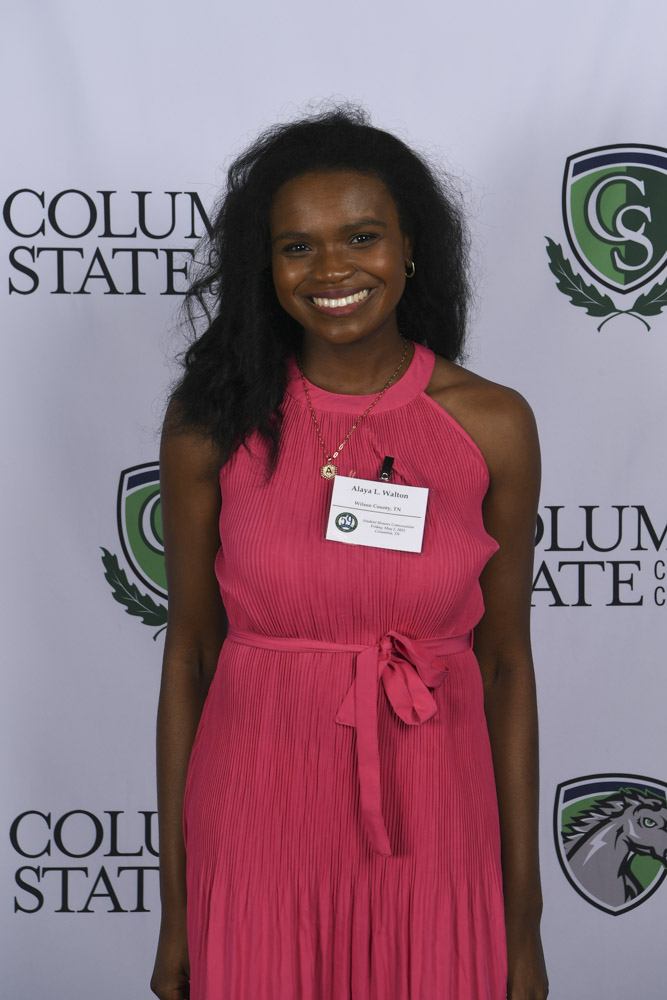 Alaya Walton was honored for serving as the SGA secretary and treasurer.
