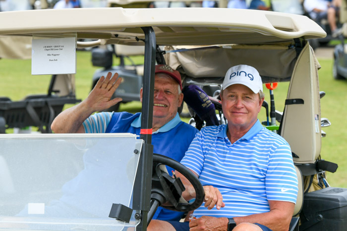 Pictured (left to right): Chapel Hill Lions Club members Dean Delk and Mike Waggoner. Both were among the 124 players who helped make the J.R. Moon Golf Classic possible.