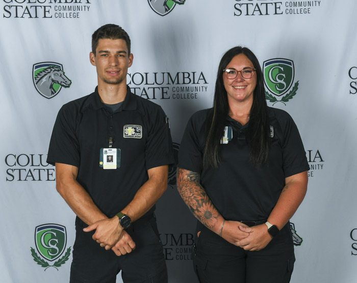 Pictured (left to right): Hickman County paramedic graduates Stirling Vaughn and ElliAnna Dile. 