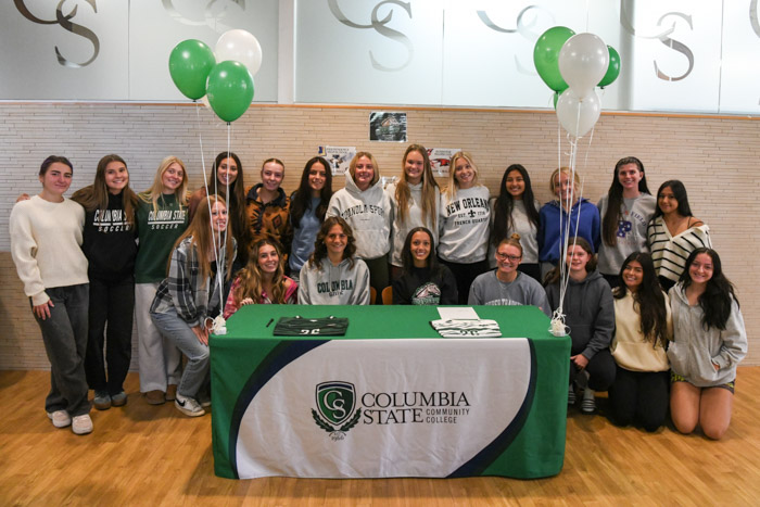 Pictured (sitting, left to right): New recruits Lily Necci and Zaharia Walker join the full Lady Charger Soccer Team.