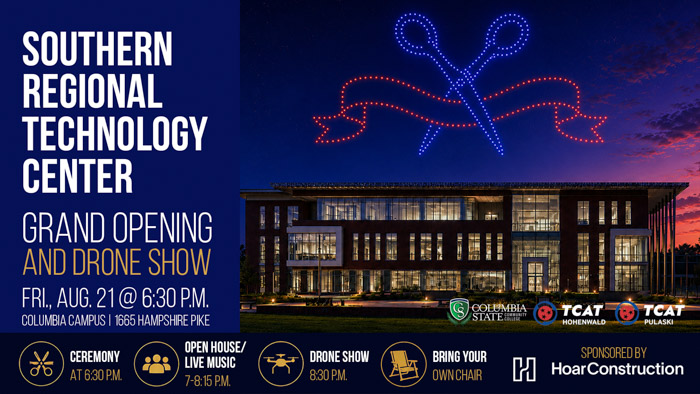 Southern Regional Technology Center grand opening invitation. Information listed above.