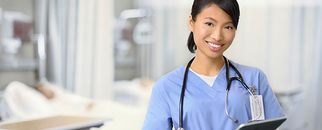 healthcare worker in office